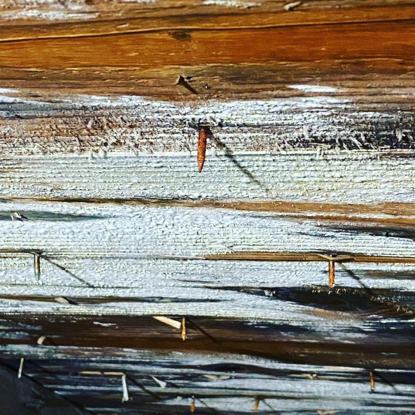 Rusted nails are a sign of water damage